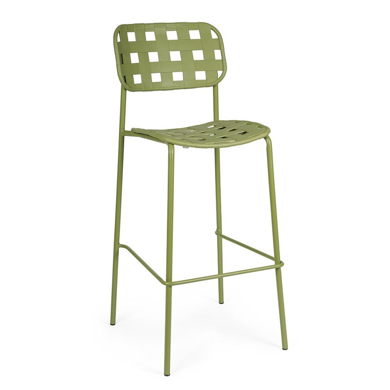 Zestaw 2 krzeseł ogrodowych ze stali i polipropylenu, odpornych na promienie ultrafioletowe, w kolorze zielonym