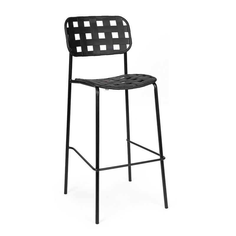 Zestaw 6 krzeseł ogrodowych ze stali i polipropylenu, odpornych na promienie ultrafioletowe, w kolorze czarnym