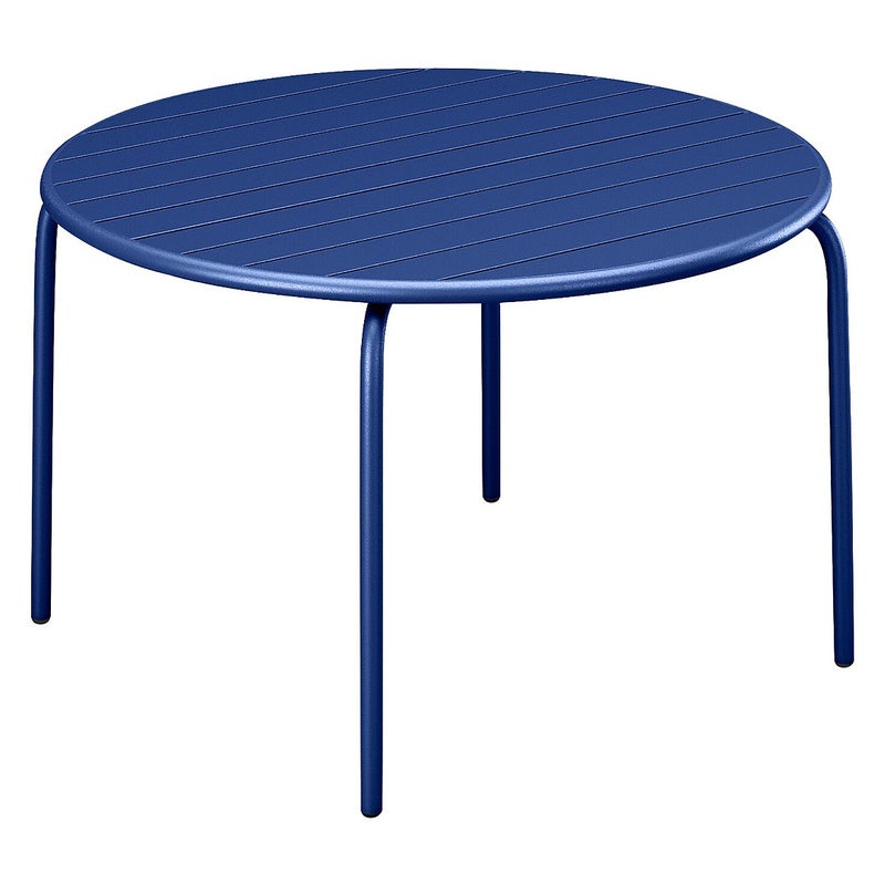 Okrągły stół ogrodowy śr.130 cm z metalu - Granatowy - MIRMANDE de MYLIA