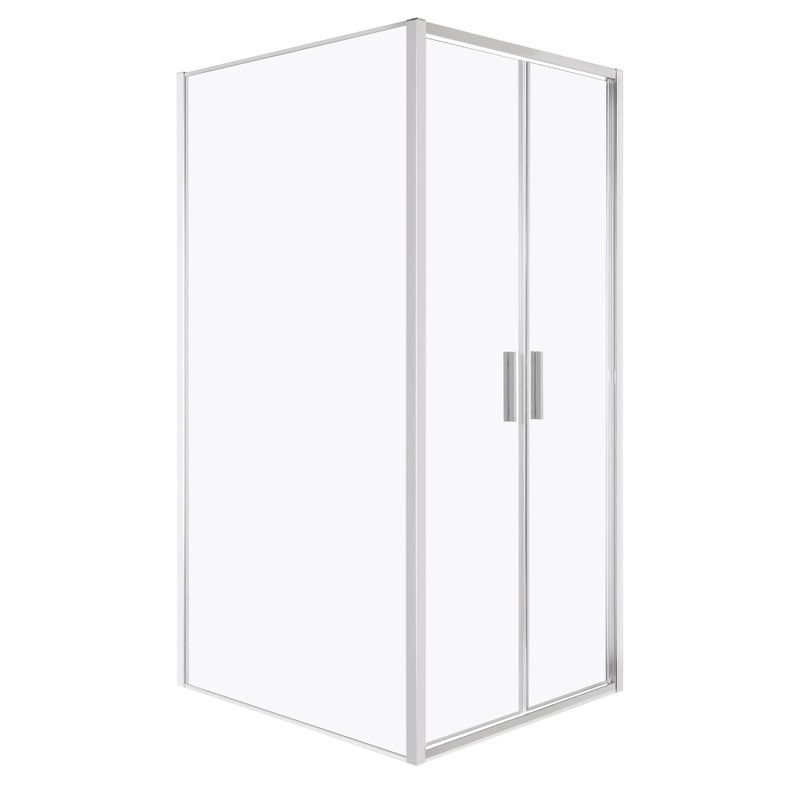 Kabina prysznicowa Solid DDP+SC 90 x 70 CHR szkło transparentne 6 mm, profile chrom, drzwi wahadłowe KERRA