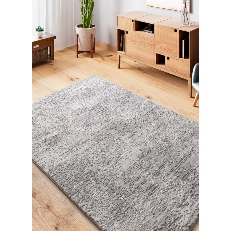 Dywan wewnętrzny prostokątny, szary, 115 x 170 cm, ORIS abstrakcja z reliefem - ATTICGO