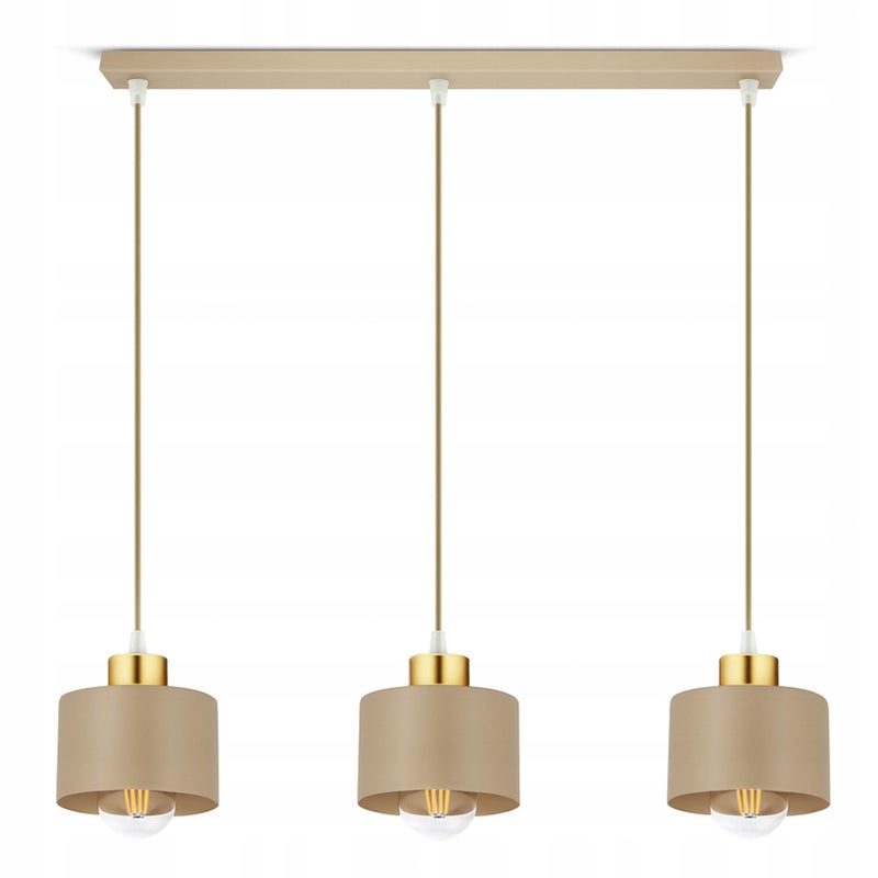 Lampa sufitowa wisząca żyrandol kaszmir ecru beżowa 485-BZ3 salon stół LED