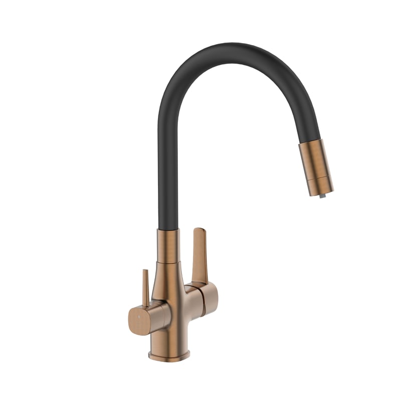 Bateria kuchenna z filtrem Invena Magic miedź / czarna