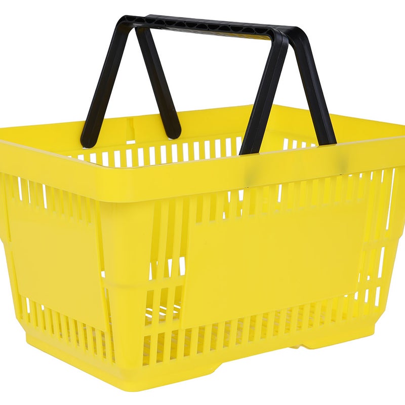 Koszyk zakupowy do przechowywania 2 rączki 22L żółty KTD