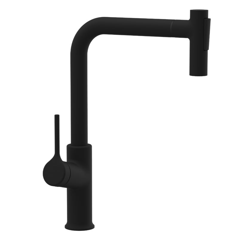 Bateria kuchenna Invena Feres z wyciąganą 2f wylew typu l, czarna