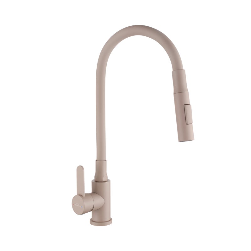 Bateria kuchenna Invena Roko z elastyczną 2f wylewką, beżowa