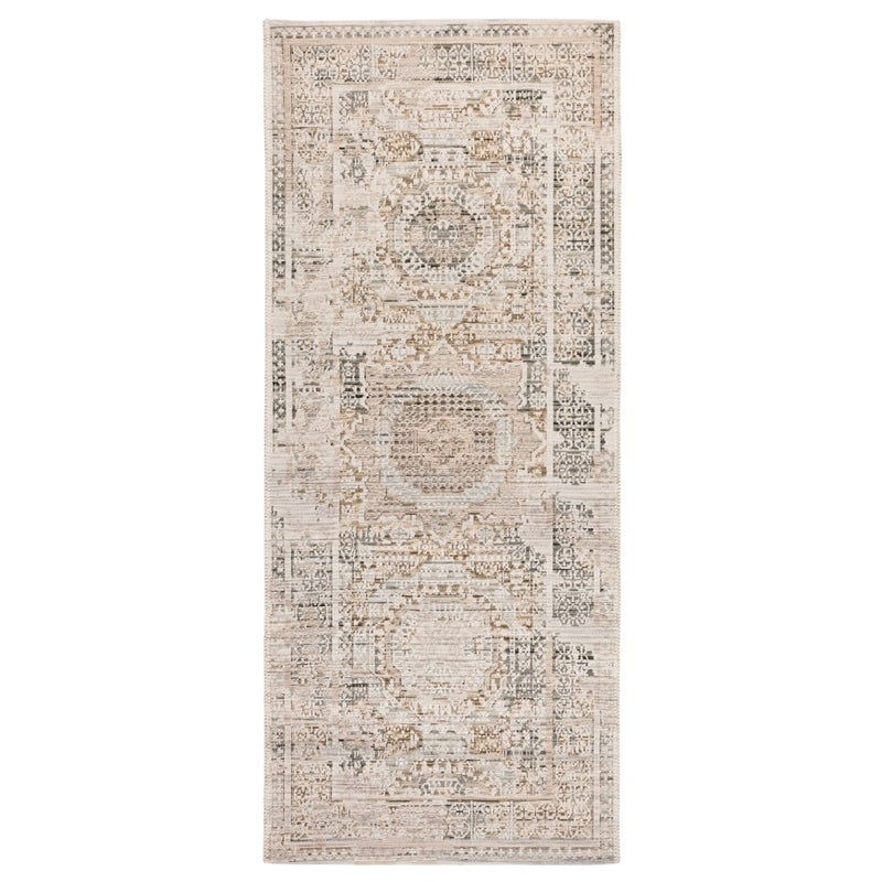 Dywan chodnik Wełniany Sahara 80x200 cm Klasyczny Vintage Beżowy