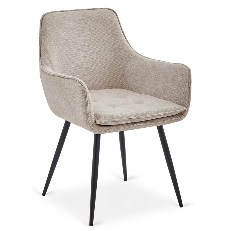 Krzesło Tapicerowane Kubełkowe Do Jadalni Salonu Kuchni Kremowe EDRICK