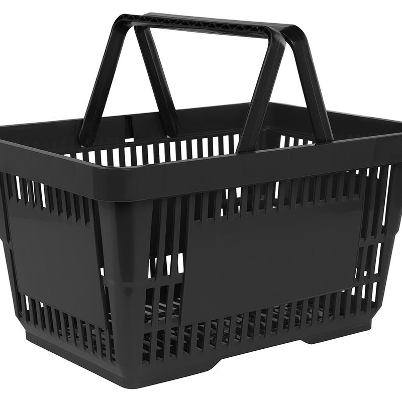 Koszyk zakupowy do przechowywania 2 rączki 22L czarny KTD