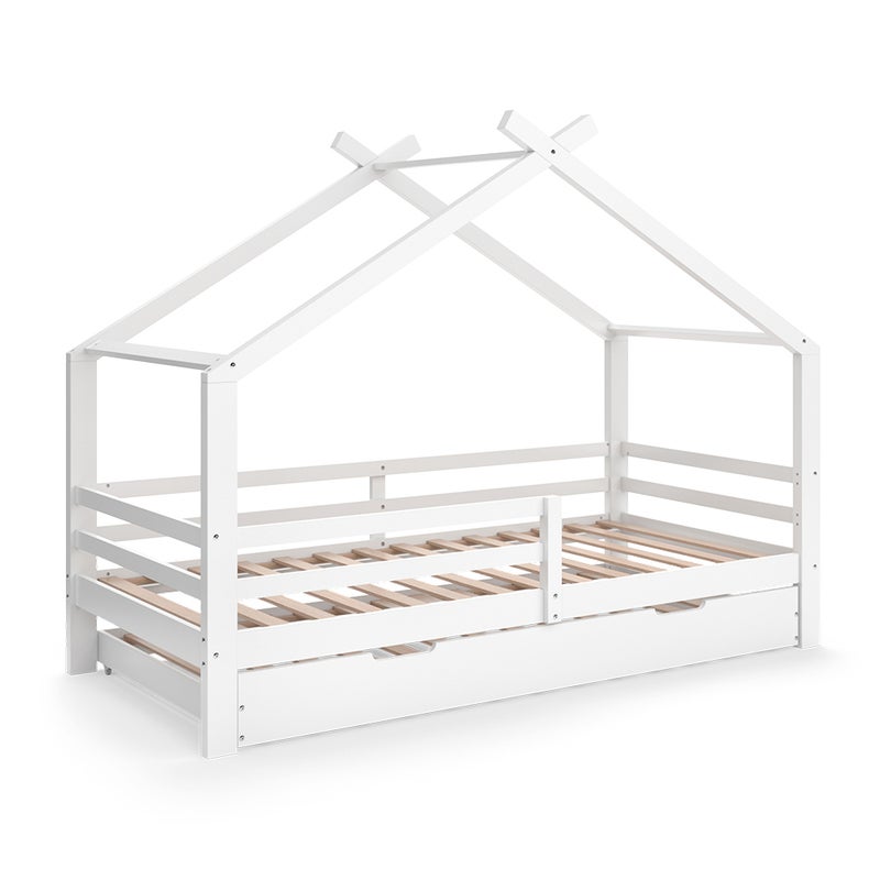 Vitalispa Łóżko domowe Luni, Biały, 200 x 90 cm z łóżkiem dla gości