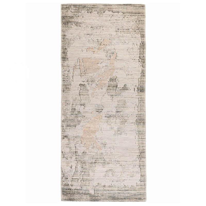 Dywan chodnik Wełniany Sahara 80x200 cm Abstrakcyjny Vintage Beżowy