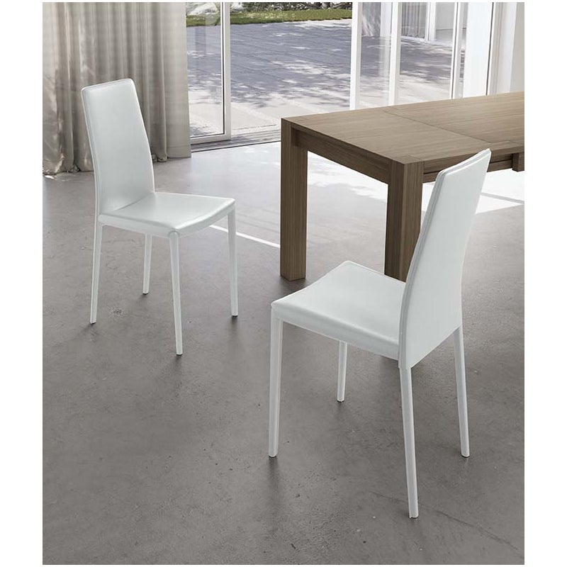 Kitty - białe krzesło ze sztucznej skóry, 4 szt.