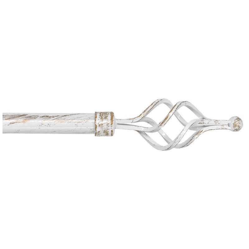 Karnisz Żelazko Rozsuwany Karnisz Kółka Spiralny 160-300 Cm Shabby Chic