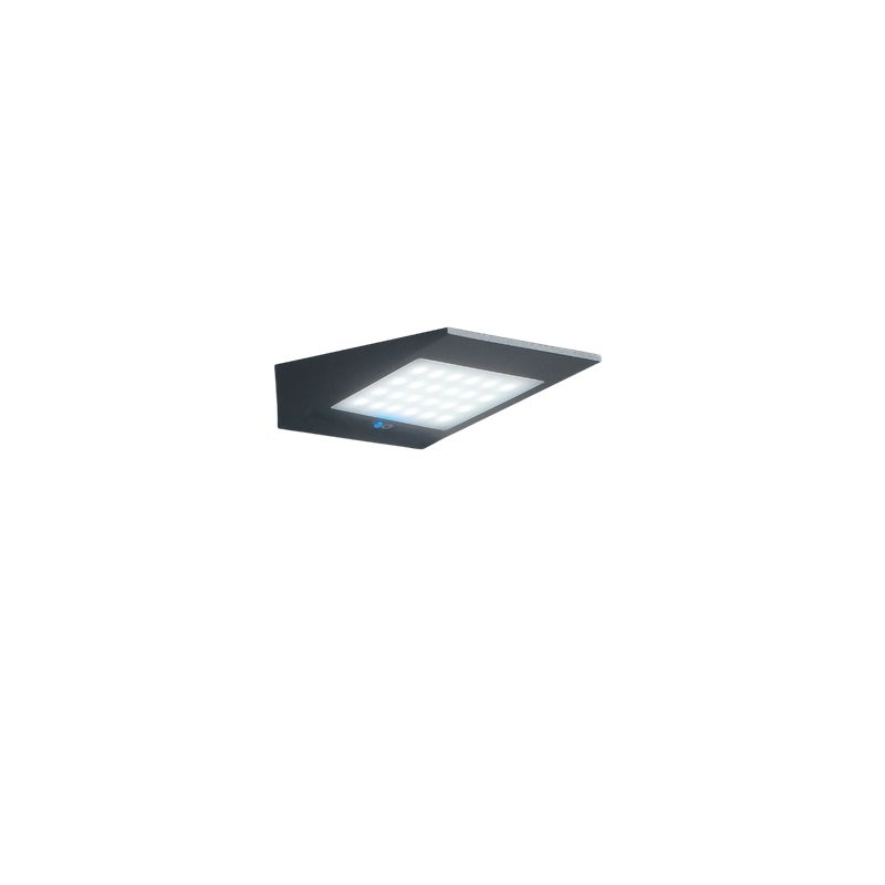 Kinkiet solarny LED 2,2 W z baterią i ogniwami fotowoltaicznymi, IP54, ciemnoszary