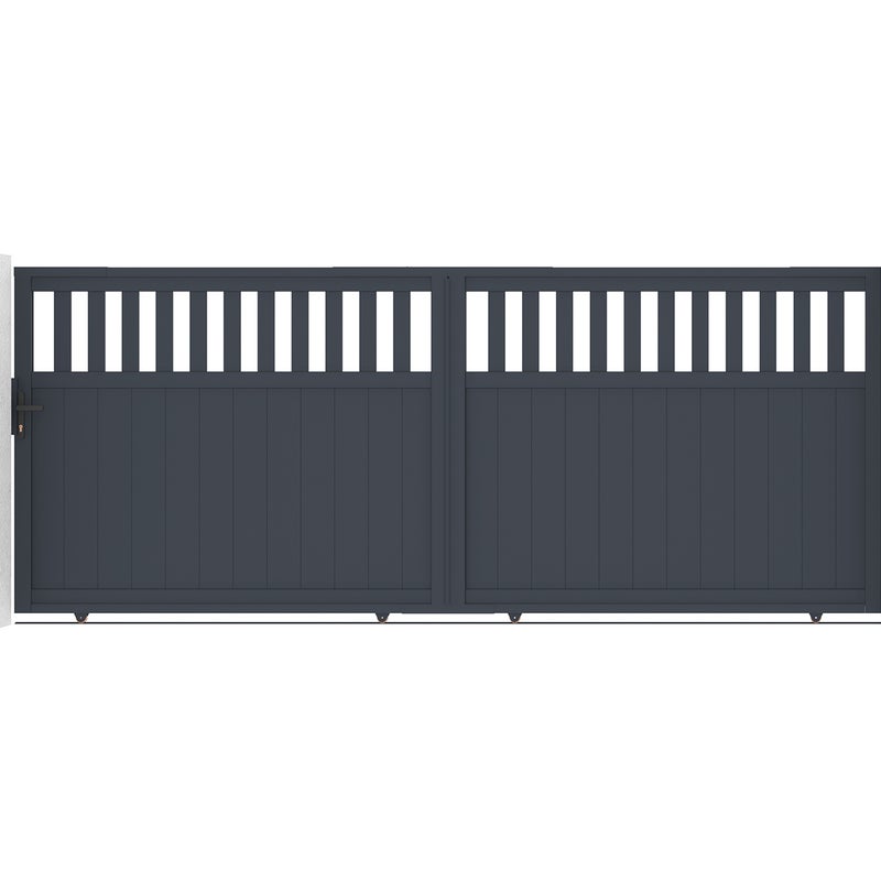 Brama przesuwna SANTIS 3,7 m wys. 140 cm szare aluminium