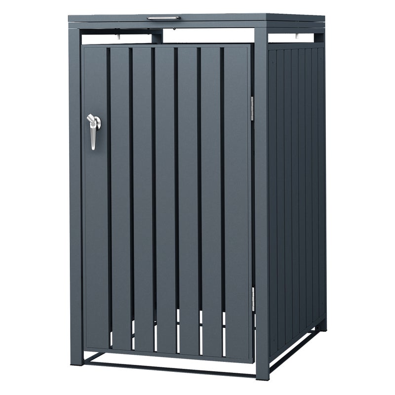 ML-Design pojemnik na śmieci 240L 68x80x116,3 cm stalowy antracytowy wygląd odporny na warunki atmosferyczne uchylna pokrywa do 1 tony