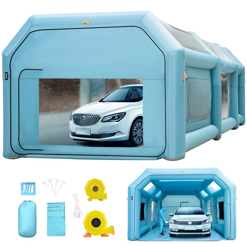 210D PVC Oxford Nadmuchiwana Kabina Lakiernicza, Przestrzeń Zewnętrzna 8 x 4 x 3 M I Przestrzeń Wewnętrzna 7,7 x 3 x 2,5 M Nadmuchiwana Kabina L VEVOR