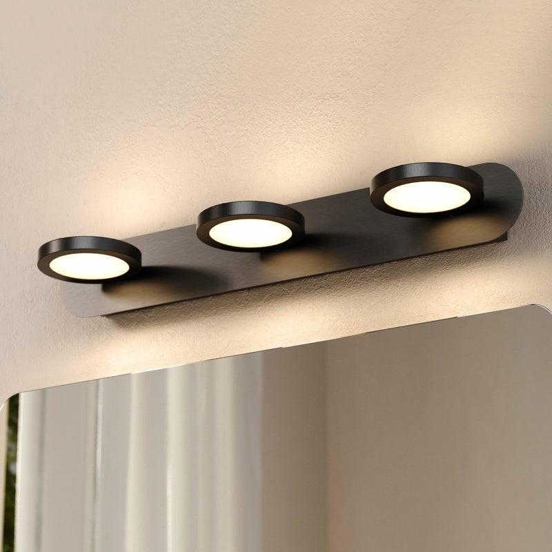 EMKE Kinkiet łazienkowy LED L.50 cm – lampa lustrzana LED do łazienki, 15W, neutralna biel 4000K, czarny