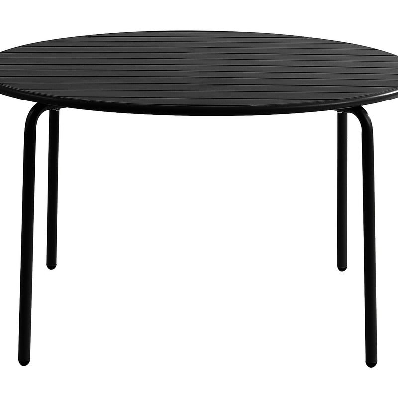 Stół ogrodowy okrągły śr. 110 cm z metalu - Czarny - MIRMANDE marki MYLIA