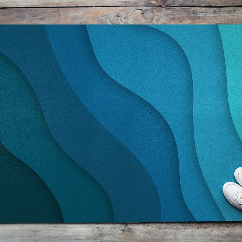 Wycieraczka zewnętrzna pod drzwi wejściowe 150x100 cm- Tulup - Niebieski gradient