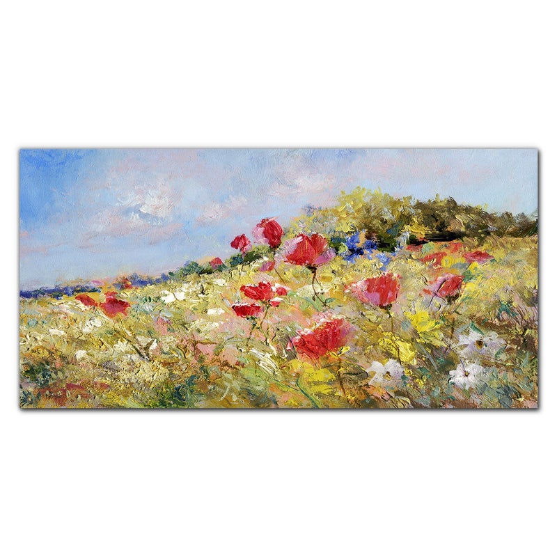 Obraz na Płótnie 100x50 cm Tulup – Artystyczny Druk, Gotowy do Powieszenia – Kwiecisty krajobraz