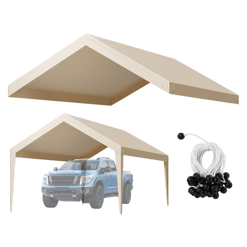 Dach Zamienny do Wiaty 3,65×6,09 m, Plandeka PE 210 g, Wodoodporny UV50+, do Carportów