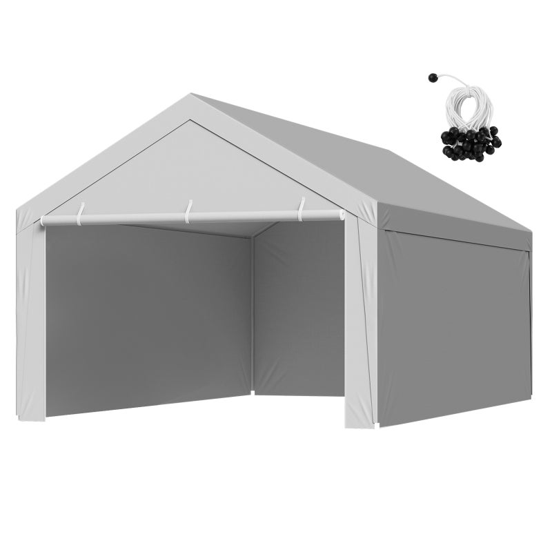 Poszycie dachu carport VEVOR 6,09x3,65 m plandeka PE 210g wodoodporna UV zamienny dach wiaty garażowej