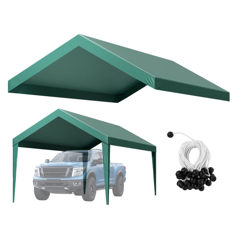 Dach Zamienny do Carportu 3×6 m, Plandeka PE 210 g, Wodoodporny, Ochrona UV, Szybki Montaż