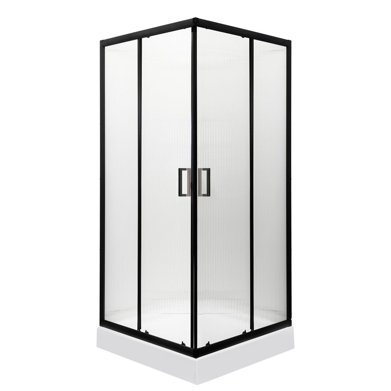 Kabina prysznicowa z brodzikiem Soho SQ 90 kwadratowa szkło ryflowane 6 mm KERRA