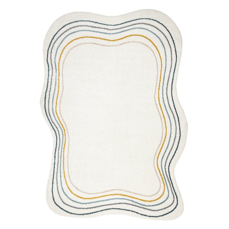 Dywan FUSION 5707 biały / ciemny zielony Shape - Abstrakcja, nowoczesny, abstrakcyjny, nieregularny 200x290 cm