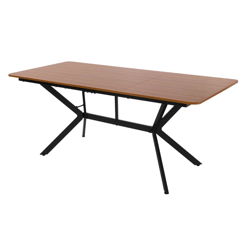 ML-Design stół do jadalni 180x80x75 cm prostokątny dla 6 osób ciemny brąz industrialny kuchenny i salonowy solidny metalowa rama