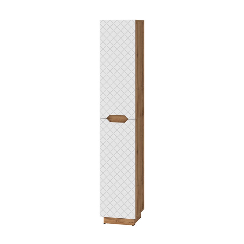 Vicco Szafka łazienkowa Lotta, Dąb/biały ze strukturą płytek, 33 x 186 cm z 2 drzwiami