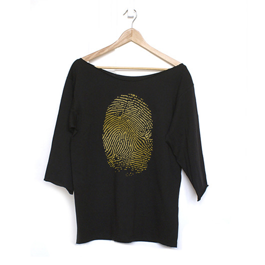 Złoty odcisk Oversize czarny długi