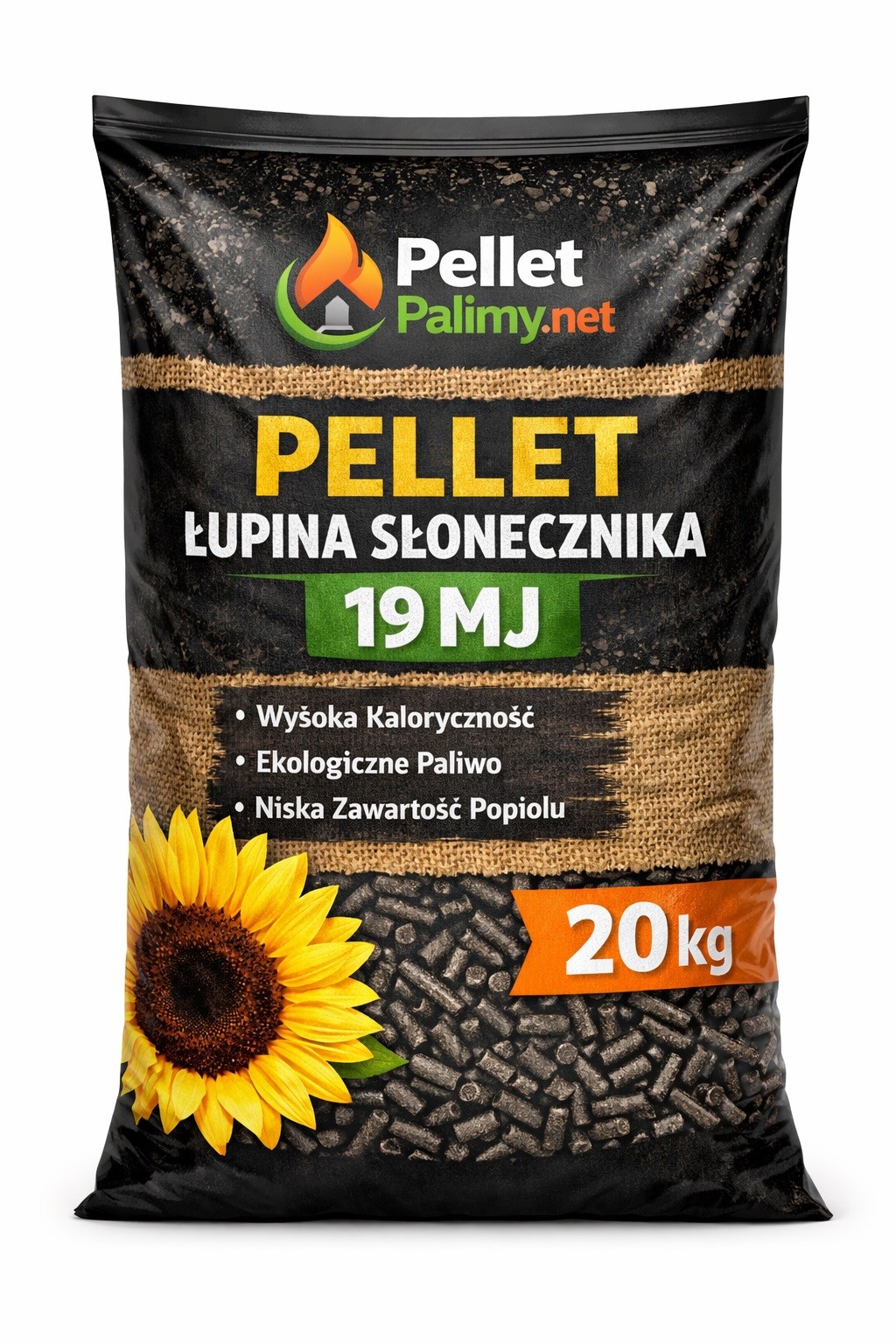 Palimy.net Pellet Łupina Słonecznika 19 MJ 1000 kg