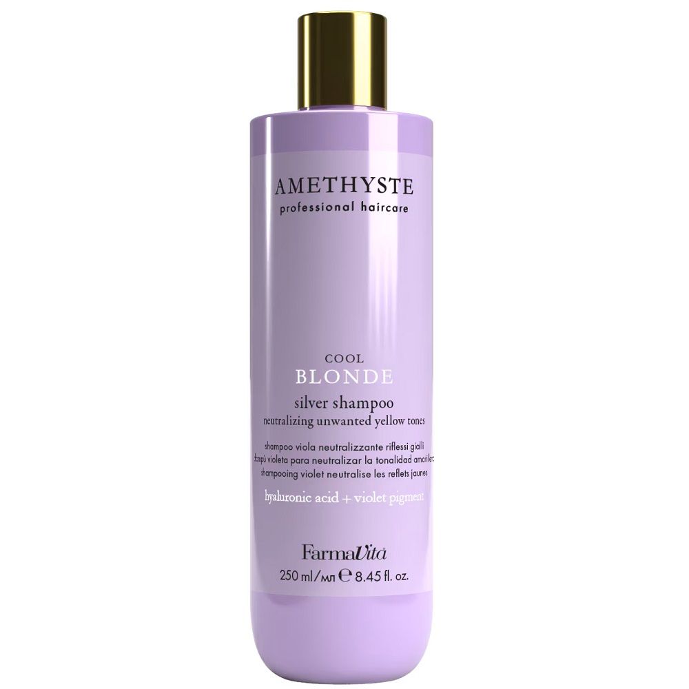 Farmavita Amethyste Cool Blonde Silver Shampoo szampon do włosów blond, siwych, rozjaśnianych 250 ml