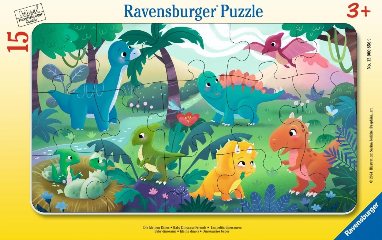 Puzzle 15 Baby Dinosaur Friends Frame Ravensburger - puzzle