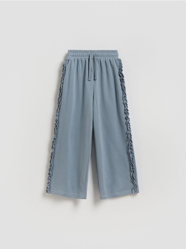 Reserved - Spodnie dresowe wide leg - granatowy