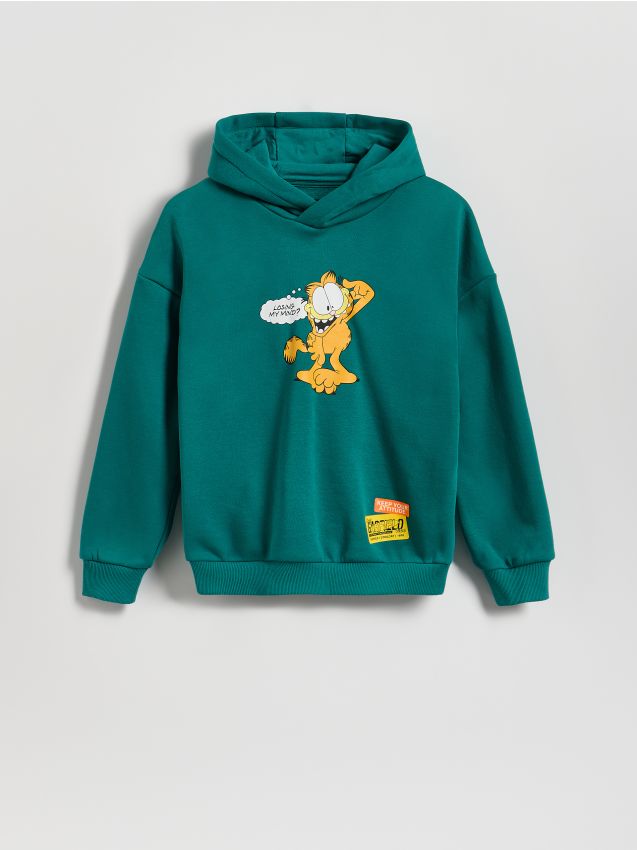 Reserved - Bluza GARFIELD - zielony