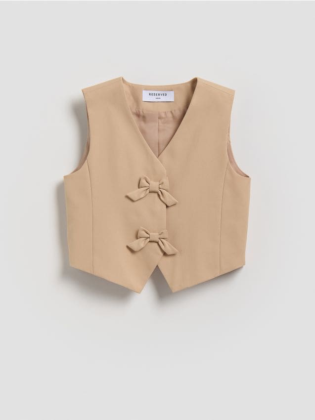 Reserved - Kamizelka z wiskozą - beżowy