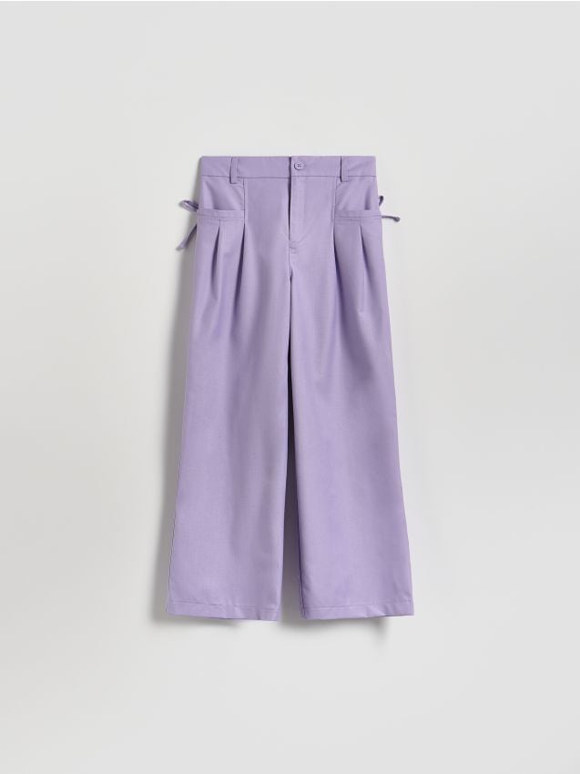 Reserved - Spodnie z kokardkami - lawendowy