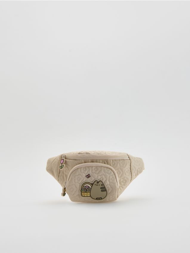 Reserved - Saszetka nerka Pusheen - kremowy