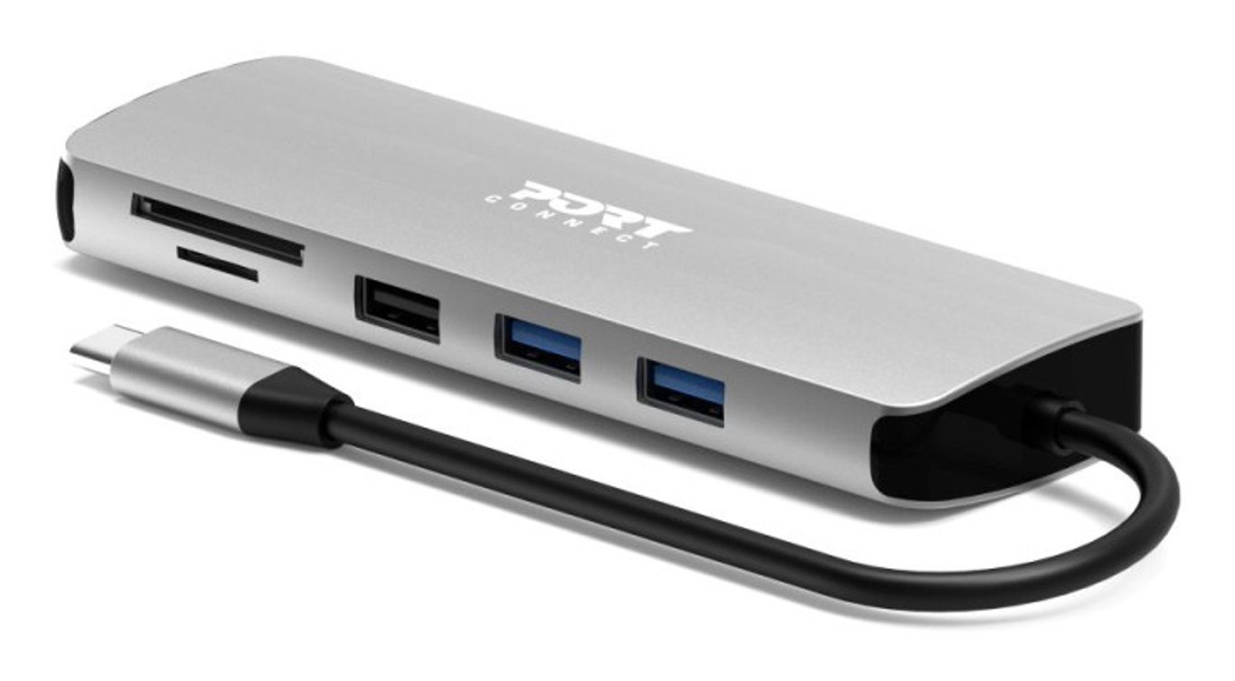 Port Designs 900164 stacja dokująca Przewodowa USB 3.2 Gen 1 (3.1 Gen 1) Type-C Stal nierdzewna