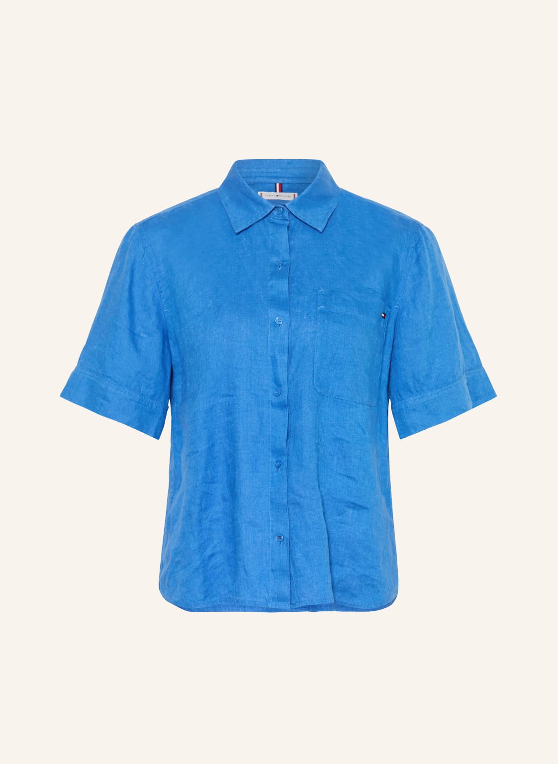 Tommy Hilfiger Bluzka Z Lnu blau