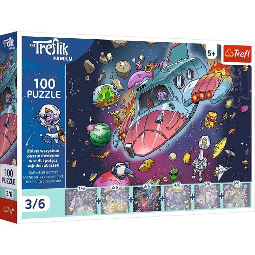 Puzzle Uft 100 el. Gonduś w rakiecie Rodzina Treflików 16543 - puzzle