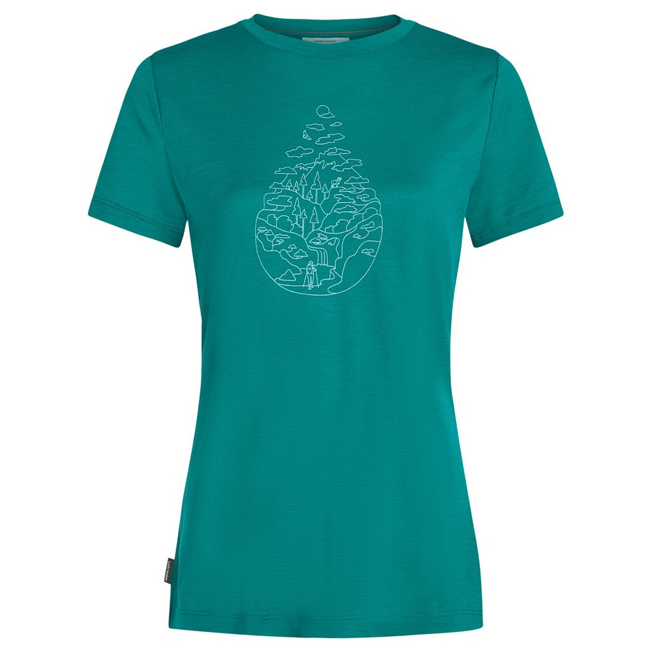 Koszulka damska Icebreaker Women Merino 150 Tech Lite SS Tee Hike Path Rozmiar: S / Kolor: turkusowy
