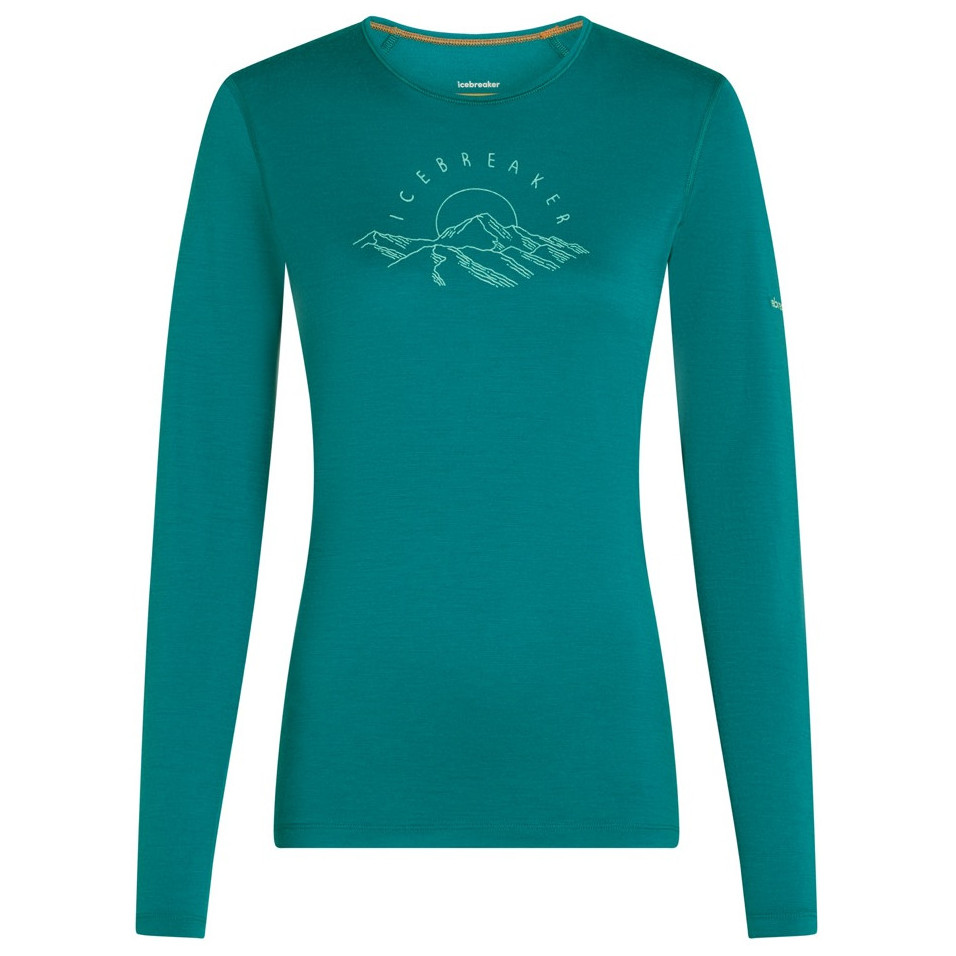 Damska koszulka Icebreaker Women Merino 200 Oasis LS Crewe Sunrise Summit Rozmiar: M / Kolor: turkusowy