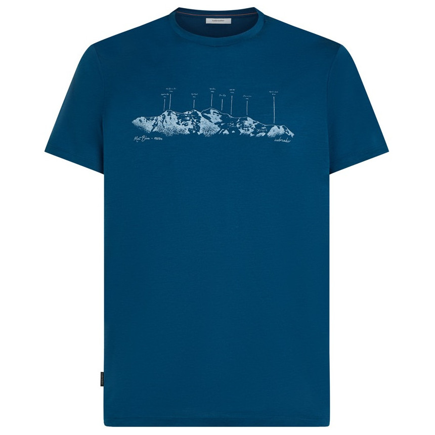 Koszulka męska Icebreaker Men Merino 150 Tech Lite SS Tee The Peaks Rozmiar: L / Kolor: niebieski