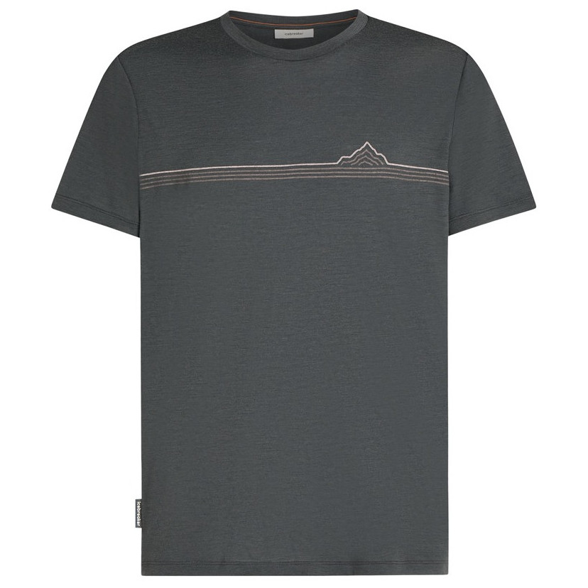Koszulka męska Icebreaker Men Merino 150 Tech Lite SS Tee Range Stripes Rozmiar: XL / Kolor: ciemnoszary
