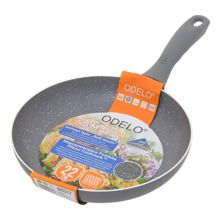 Patelnia AMAYA 22cm powłoka marmur. PFLUON/OD2317 DH-OD2317
