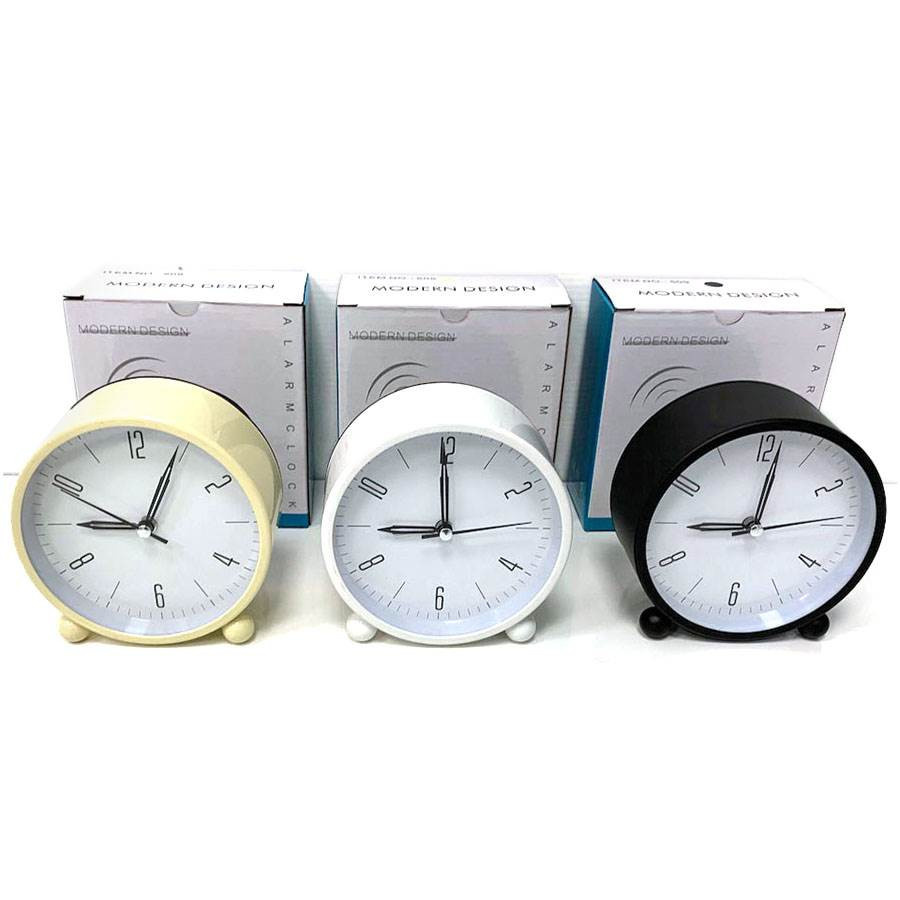 Budzik okrąg.z nóżk.na bat.śr11,5cm mix kol/DI3496 DH-DI3496